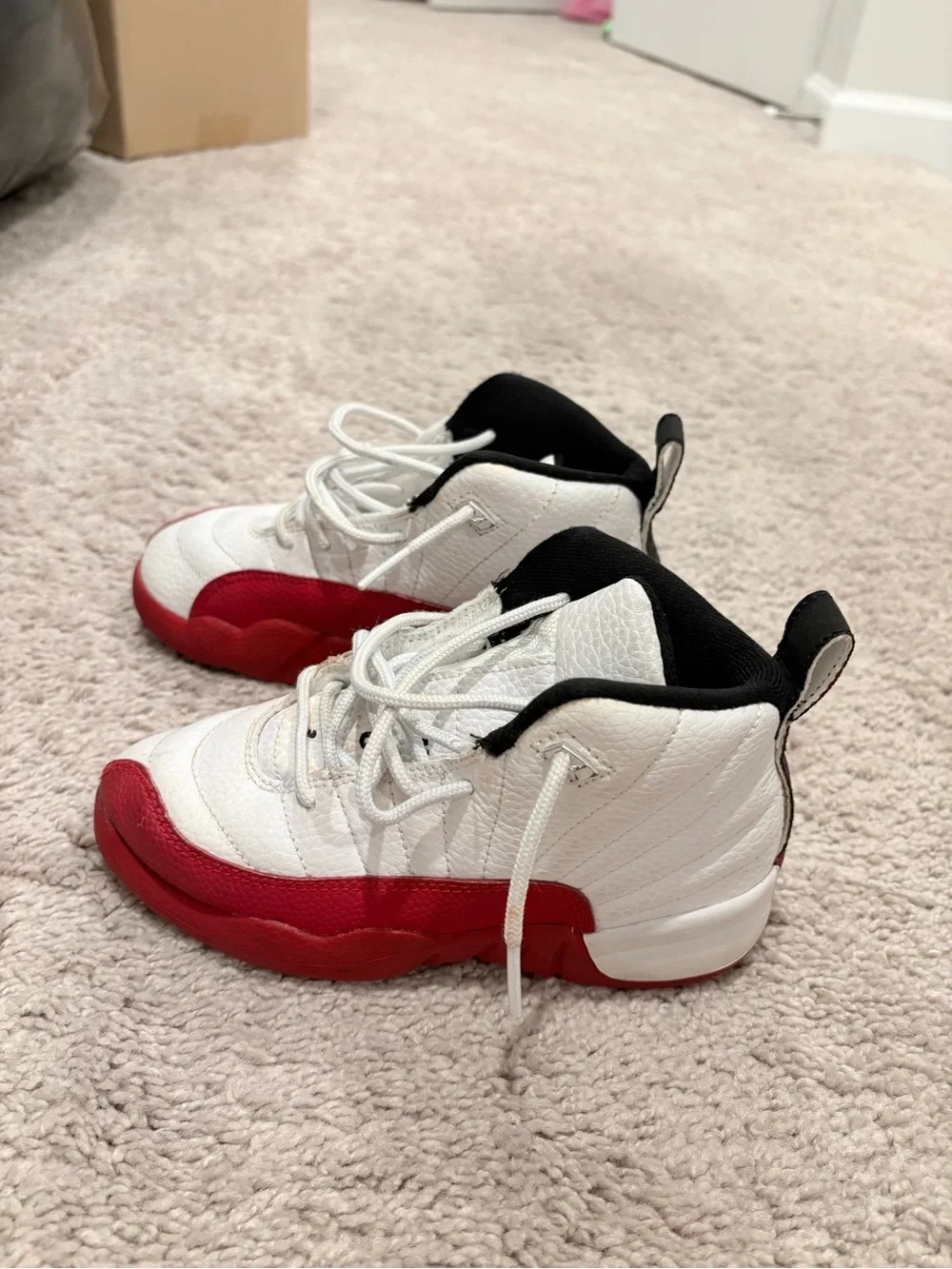 Jordan Kids Red and White High-Top Sneakers